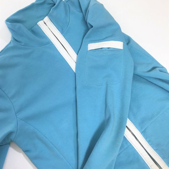 Ann Taylor LOFT Powder Blue Zipper Jacket, Size XS - Picture 6 of 10